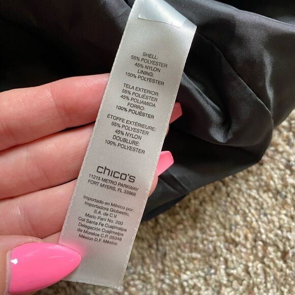 Chico’s Vest Windbreaker Swishy Blue Pockets Zip Front Lightweight Women’s XL - Picture 8 of 9